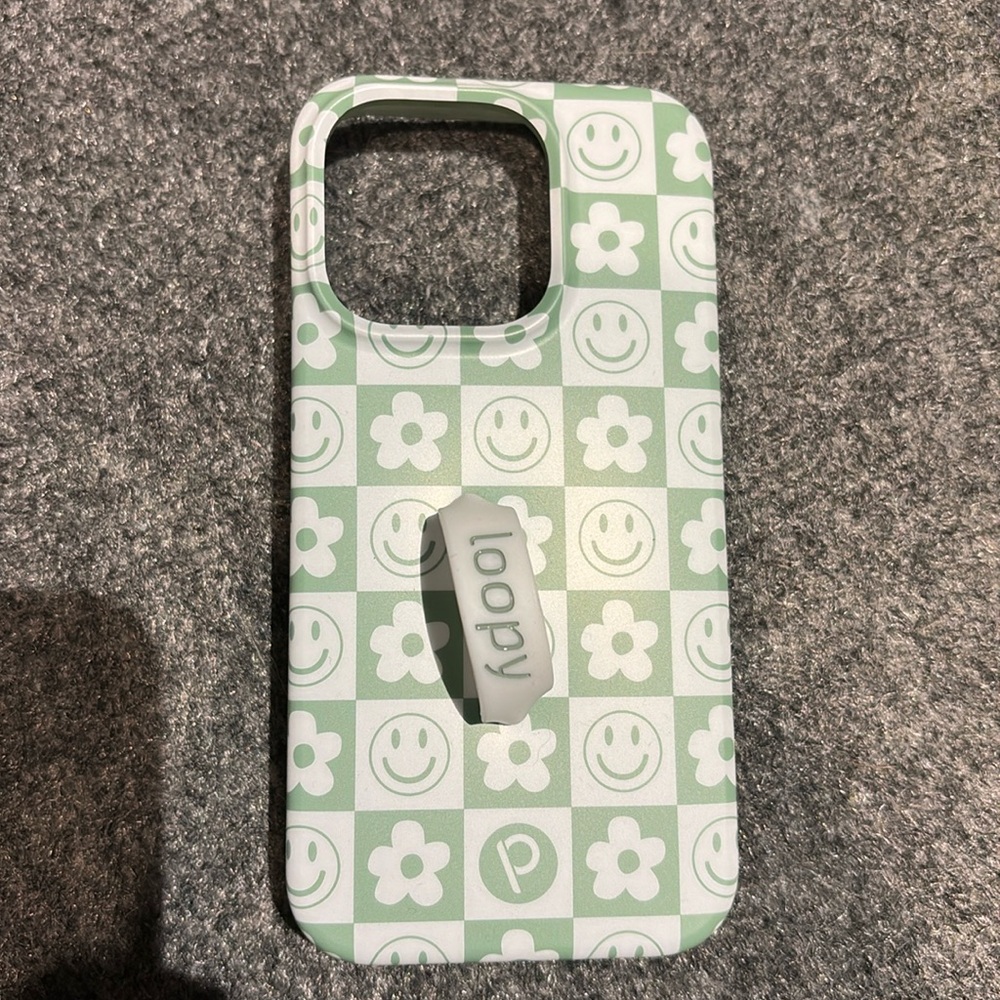 Green emoji loopy case
